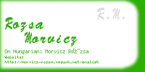 rozsa morvicz business card